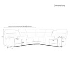 Sofa aus echtem Leder mit motorisierter Relaxfunktion, verstellbaren Kopfstützen, Lordosenstütze und USB- & USB-C-Anschluss