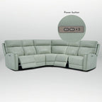 Ecksofa mit Relaxfunktion aus echtem Leder mit verstellbarer Kopfstütze, doppelter motorischer Verstellung, USB- und USB-C-Anschluss