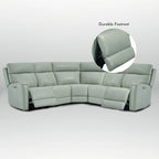 Ecksofa mit Relaxfunktion aus echtem Leder mit verstellbarer Kopfstütze, doppelter motorischer Verstellung, USB- und USB-C-Anschluss