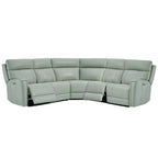 Ecksofa mit Relaxfunktion aus echtem Leder mit verstellbarer Kopfstütze, doppelter motorischer Verstellung, USB- und USB-C-Anschluss