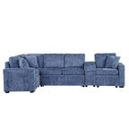 Chenille Ausziehbares Sektionssofa Schlafsofa Modulares Sektionssofa mit Kissen und 2 Becherhaltern für das Wohnzimmer