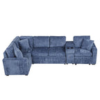 Chenille Ausziehbares Sektionssofa Schlafsofa Modulares Sektionssofa mit Kissen und 2 Becherhaltern für das Wohnzimmer