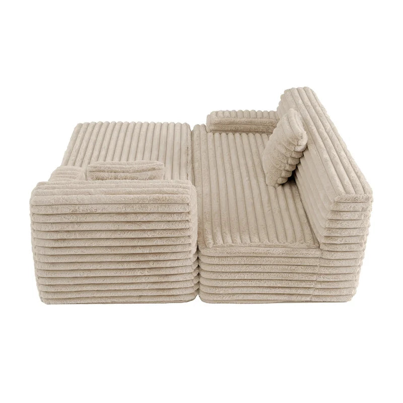 Cloud-Ecksofa, modernes Polstersofa mit 2 Wurfkissen, frei kombinierbares Sofa, modulares L-förmiges Ecksofa