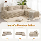 Cloud-Ecksofa, modernes Polstersofa mit 2 Wurfkissen, frei kombinierbares Sofa, modulares L-förmiges Ecksofa