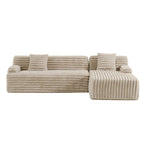Cloud-Ecksofa, modernes Polstersofa mit 2 Wurfkissen, frei kombinierbares Sofa, modulares L-förmiges Ecksofa