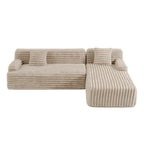 Cloud-Ecksofa, modernes Polstersofa mit 2 Wurfkissen, frei kombinierbares Sofa, modulares L-förmiges Ecksofa
