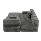Cloud-Ecksofa, modernes Polstersofa mit 2 Wurfkissen, frei kombinierbares Sofa, modulares L-förmiges Ecksofa