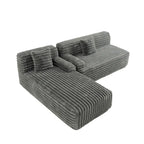 Cloud-Ecksofa, modernes Polstersofa mit 2 Wurfkissen, frei kombinierbares Sofa, modulares L-förmiges Ecksofa