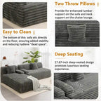 Cloud-Ecksofa, modernes Polstersofa mit 2 Wurfkissen, frei kombinierbares Sofa, modulares L-förmiges Ecksofa