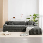 Cloud-Ecksofa, modernes Polstersofa mit 2 Wurfkissen, frei kombinierbares Sofa, modulares L-förmiges Ecksofa