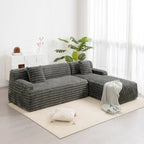 Cloud-Ecksofa, modernes Polstersofa mit 2 Wurfkissen, frei kombinierbares Sofa, modulares L-förmiges Ecksofa