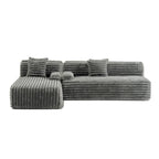Cloud-Ecksofa, modernes Polstersofa mit 2 Wurfkissen, frei kombinierbares Sofa, modulares L-förmiges Ecksofa