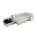 84.7 Chenille Schlafsofa mit Stauraum & USB-Anschlüssen