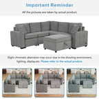 84.7 Chenille Schlafsofa mit Stauraum & USB-Anschlüssen