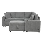 84.7 Chenille Schlafsofa mit Stauraum & USB-Anschlüssen