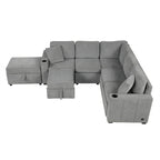 84.7 Chenille Schlafsofa mit Stauraum & USB-Anschlüssen