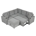 84.7 Chenille Schlafsofa mit Stauraum & USB-Anschlüssen