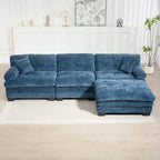120,87 Chenille L-förmiges Schlafsofa mit Ottomane