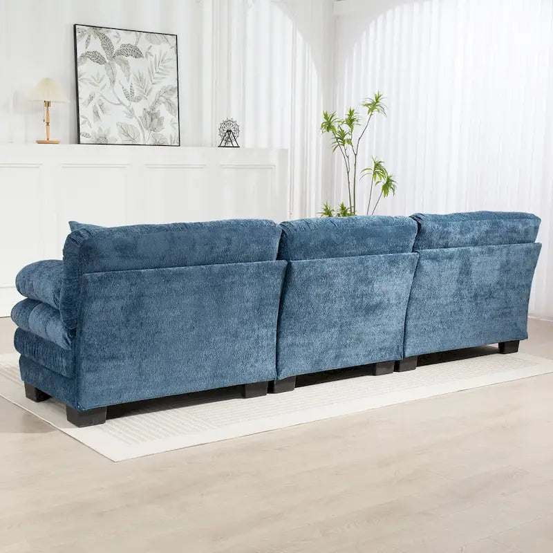 120,87 Chenille L-förmiges Schlafsofa mit Ottomane