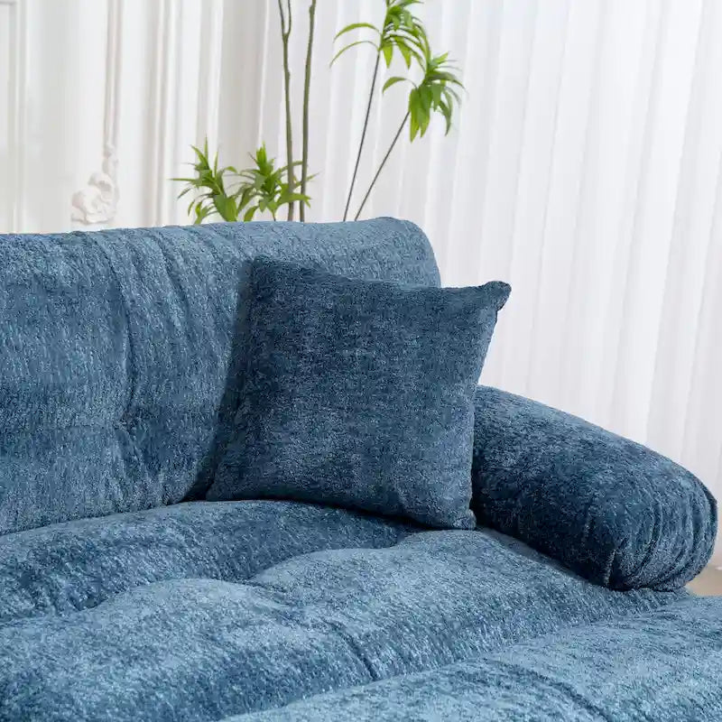 120,87 Chenille L-förmiges Schlafsofa mit Ottomane