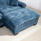 120,87 Chenille L-förmiges Schlafsofa mit Ottomane