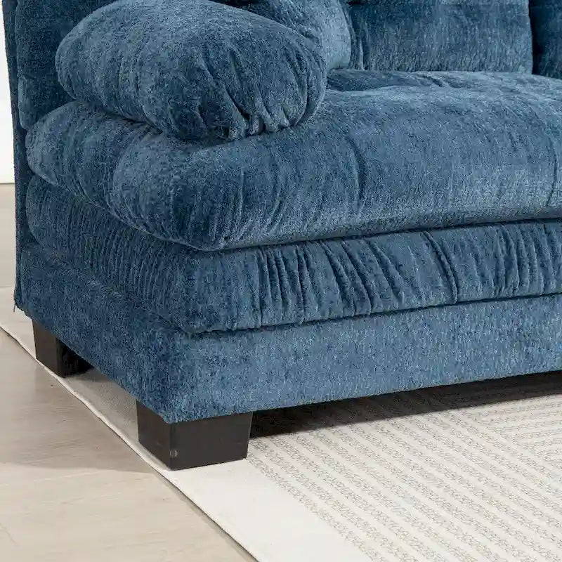 120,87 Chenille L-förmiges Schlafsofa mit Ottomane