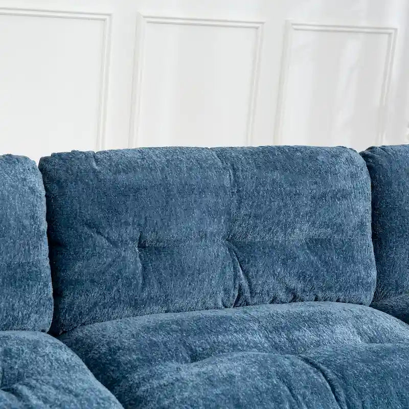 120,87 Chenille L-förmiges Schlafsofa mit Ottomane