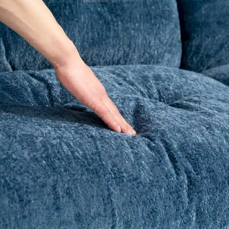 120,87 Chenille L-förmiges Schlafsofa mit Ottomane