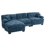 120,87 Chenille L-förmiges Schlafsofa mit Ottomane