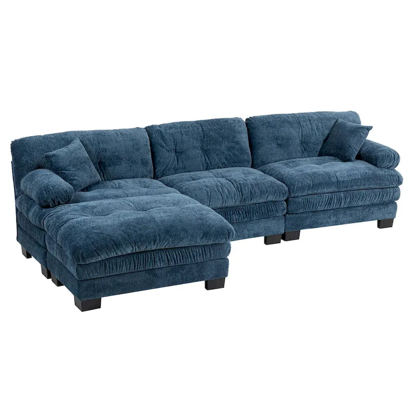 120,87 Chenille L-förmiges Schlafsofa mit Ottomane