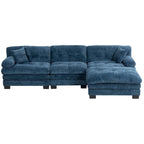 120,87 Chenille L-förmiges Schlafsofa mit Ottomane