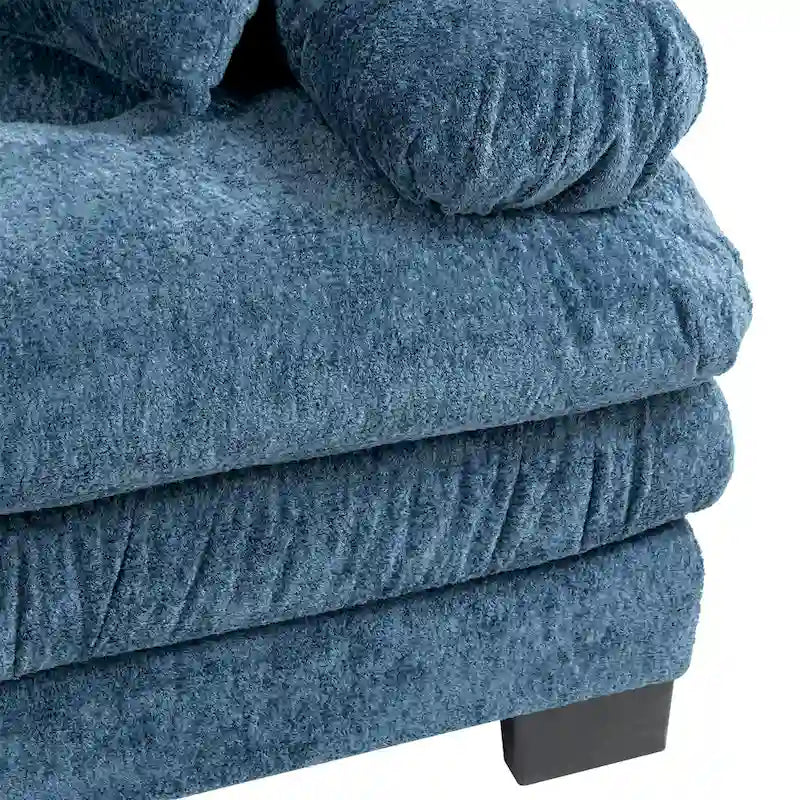 120,87 Chenille L-förmiges Schlafsofa mit Ottomane