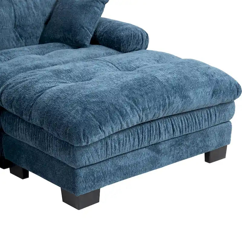 120,87 Chenille L-förmiges Schlafsofa mit Ottomane