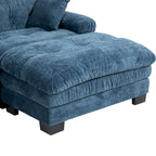 120,87 Chenille L-förmiges Schlafsofa mit Ottomane