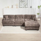 120,87 Chenille L-förmiges Schlafsofa mit Ottomane