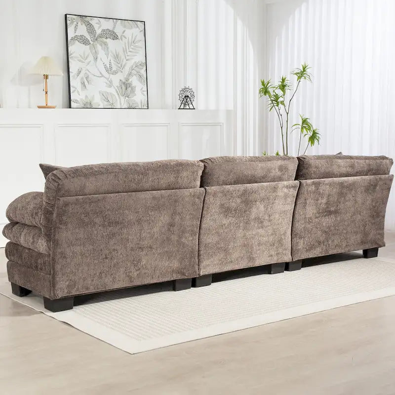 120,87 Chenille L-förmiges Schlafsofa mit Ottomane