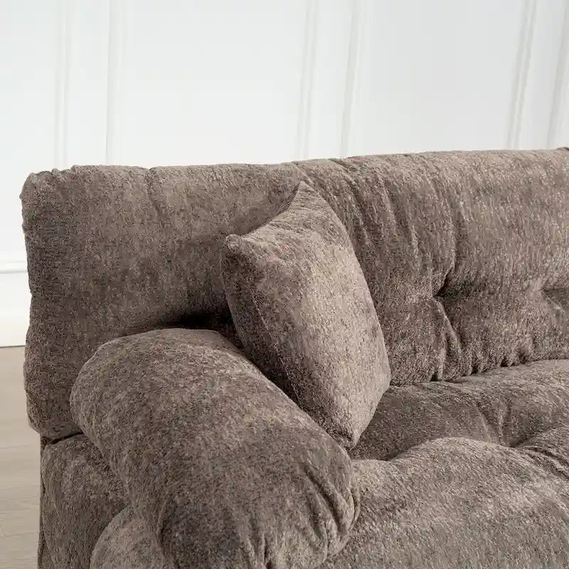 120,87 Chenille L-förmiges Schlafsofa mit Ottomane