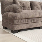 120,87 Chenille L-förmiges Schlafsofa mit Ottomane