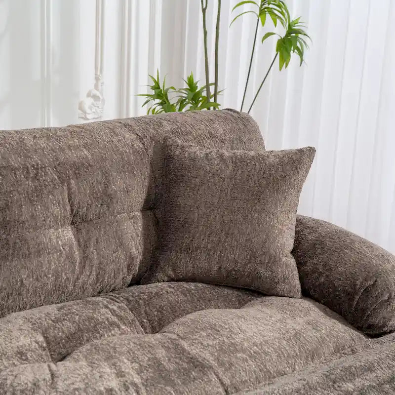 120,87 Chenille L-förmiges Schlafsofa mit Ottomane