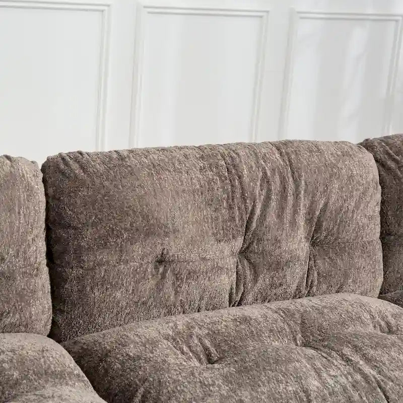 120,87 Chenille L-förmiges Schlafsofa mit Ottomane