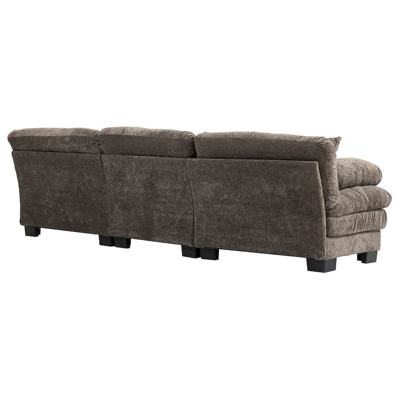 120,87 Chenille L-förmiges Schlafsofa mit Ottomane