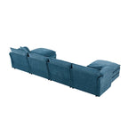 136 U-förmiges Chenille-Ecksofa mit zwei Ottomanen