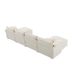 136 U-förmiges Chenille-Ecksofa mit zwei Ottomanen