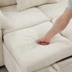97 Chenille L-förmiges Schlafsofa mit Stauraum-Ottomane