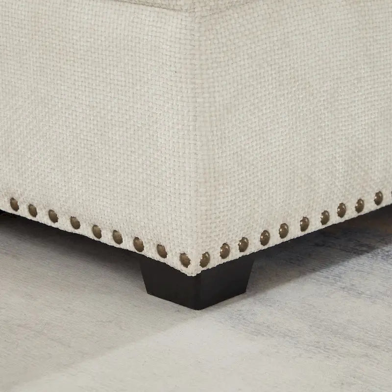 97 Chenille L-förmiges Schlafsofa mit Stauraum-Ottomane