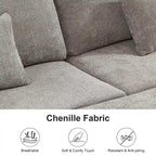 97 Chenille L-förmiges Schlafsofa mit Stauraum-Ottomane