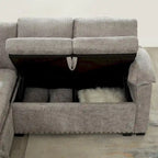 97 Chenille L-förmiges Schlafsofa mit Stauraum-Ottomane