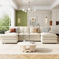 Roomfitters U-förmiges Chenille-Sofa mit verstellbaren Armlehnenkissen, perfekt für Wohnzimmer, Büros, geräumige Bereiche