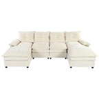 Roomfitters U-förmiges Chenille-Sofa mit verstellbaren Armlehnenkissen, perfekt für Wohnzimmer, Büros, geräumige Bereiche