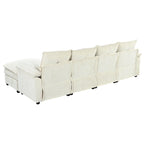 Roomfitters U-förmiges Chenille-Sofa mit verstellbaren Armlehnenkissen, perfekt für Wohnzimmer, Büros, geräumige Bereiche